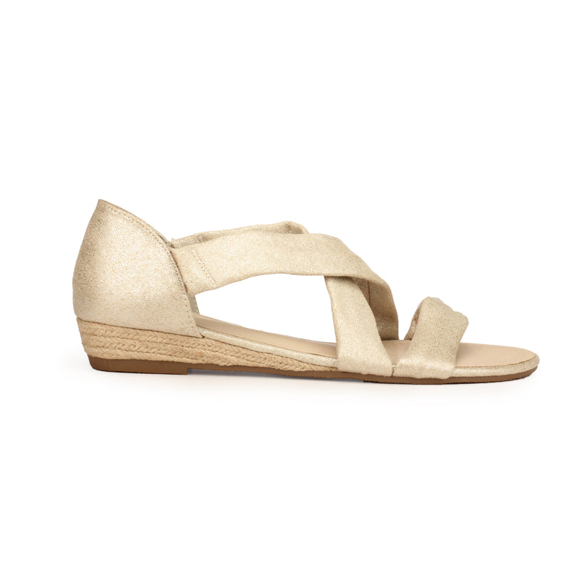 Low Heel Textile Sandals for Women