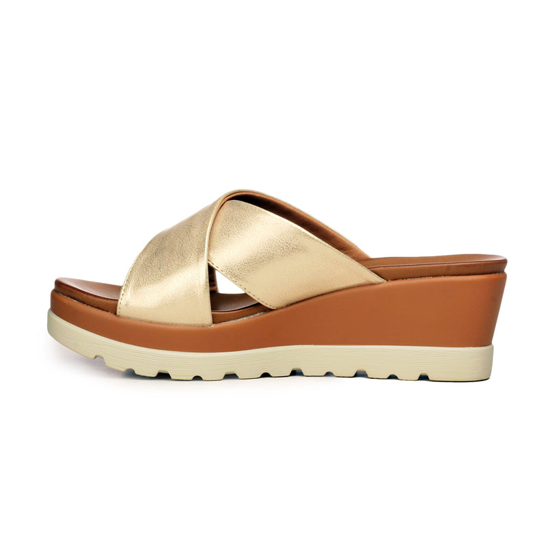 Ethinic Wedges for Women-Gold - Mules - Pavers England