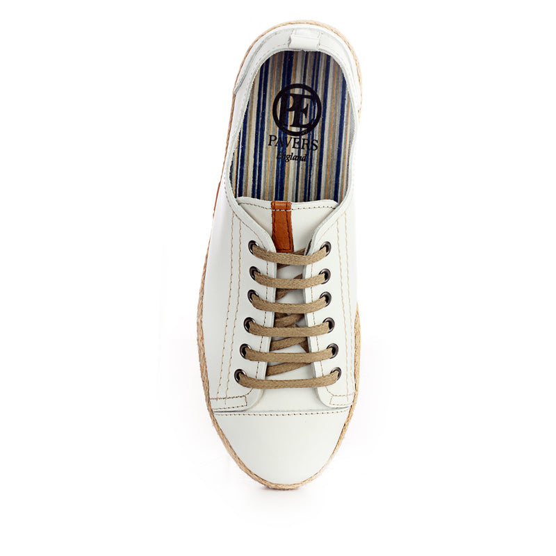 Leather Sneaker for Women - White - Sneakers - Pavers England