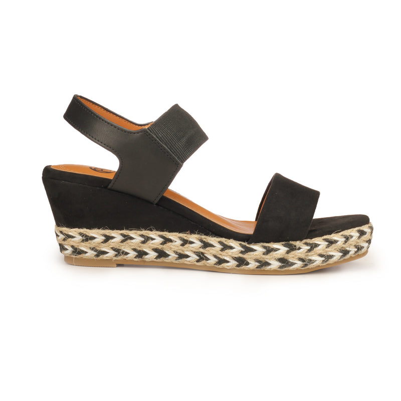 Stylish High Heel Wedges for Women - Black - Sandals - Pavers England
