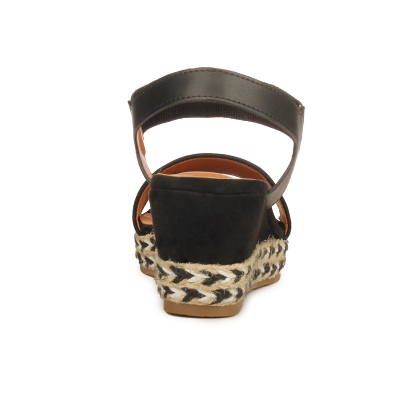 Stylish High Heel Wedges for Women - Black - Sandals - Pavers England