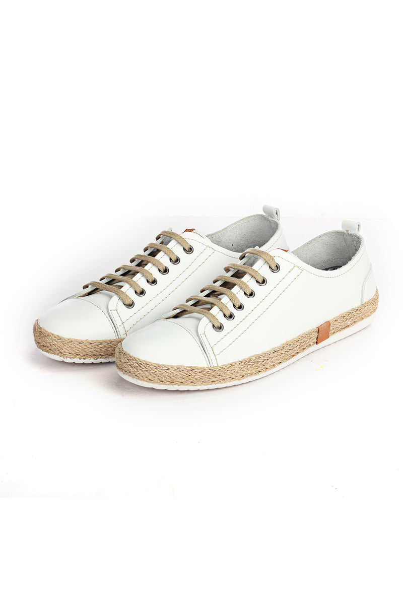 Leather Sneaker for Women - White - Sneakers - Pavers England