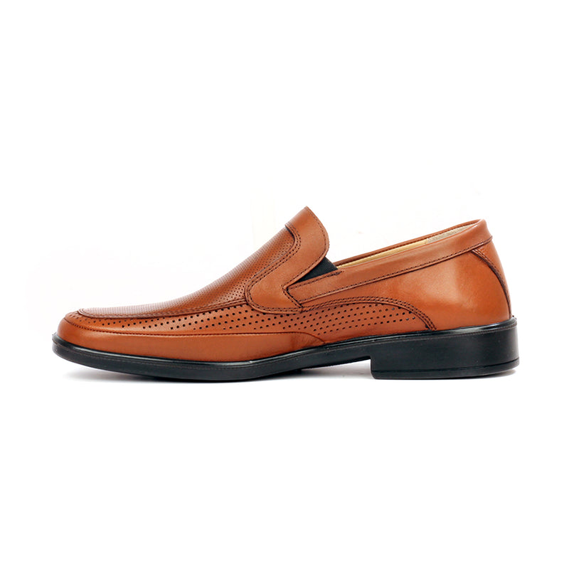 Men’s leather loafer shoes with laser cut details