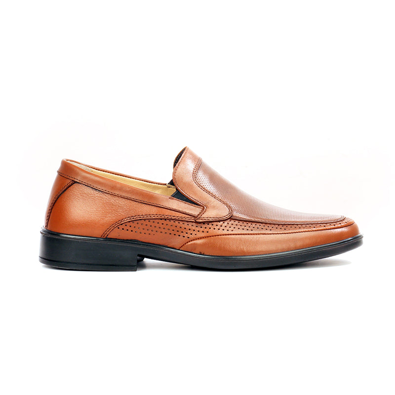 Men’s leather loafer shoes with laser cut details