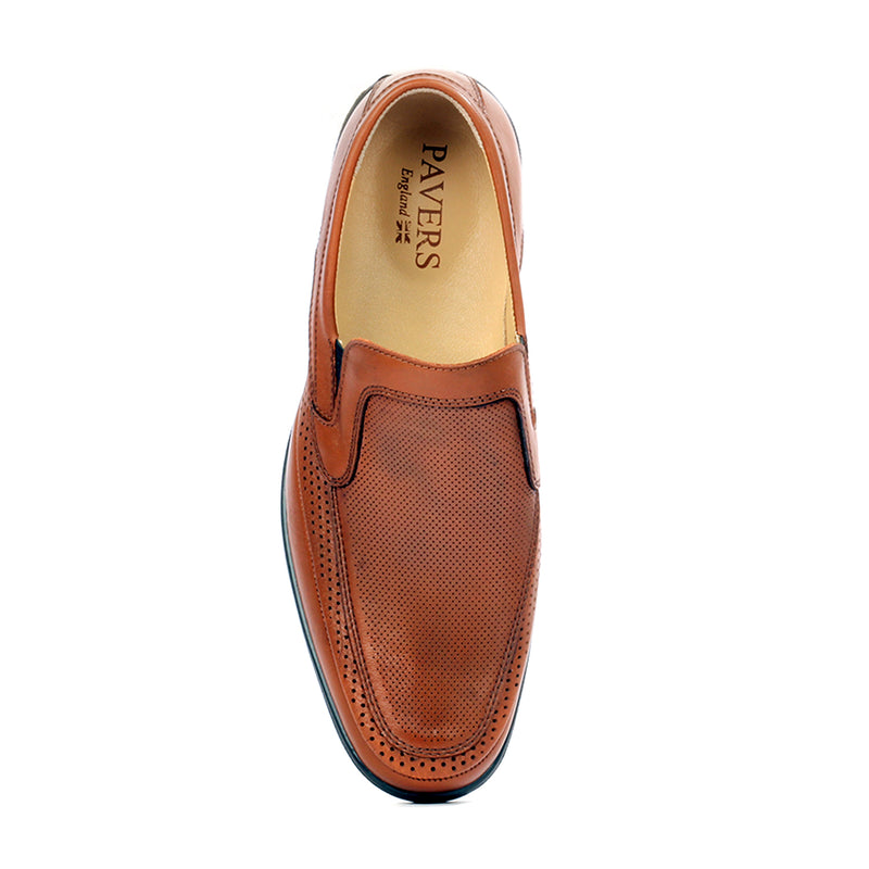 Men’s leather loafer shoes with laser cut details