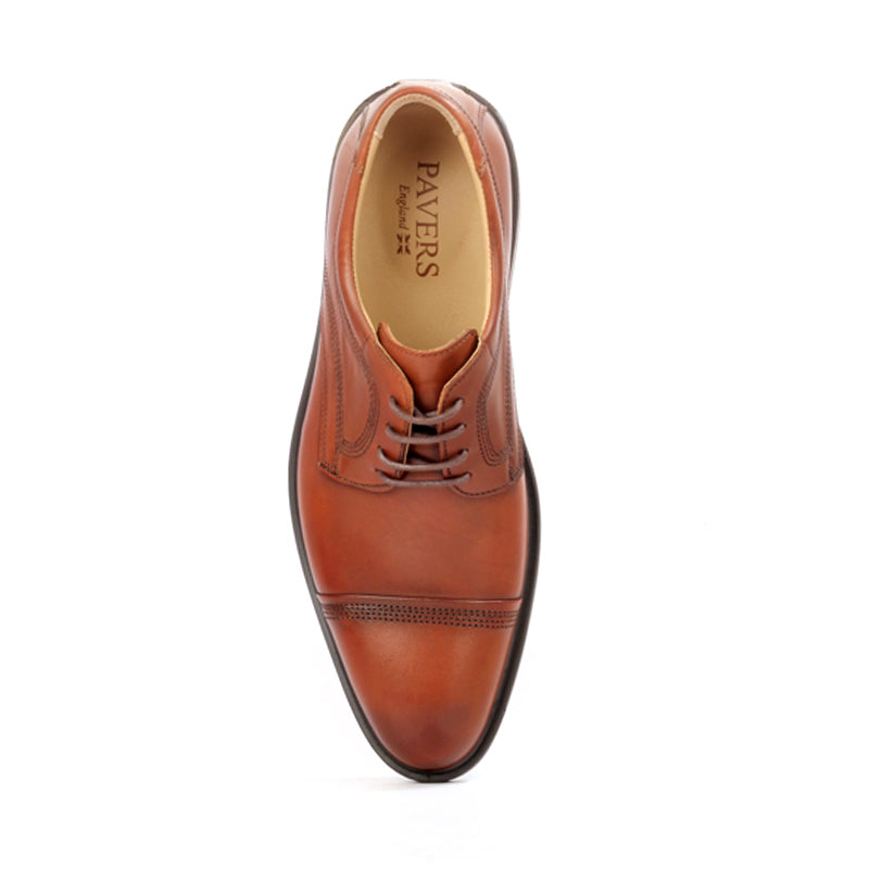 Leather lace-up shoes with low heel for men