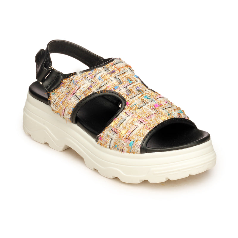Trendy Aztec Pattern Sandals for Women-Beige Multi - Sandals - Pavers England