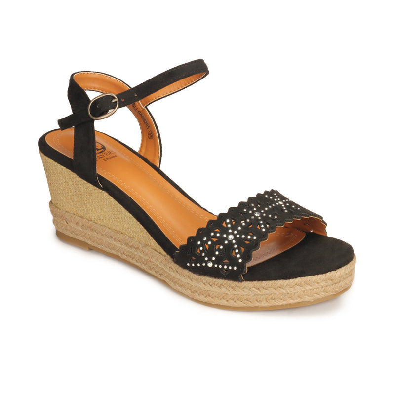 Gorgeous High Heel Wedges for Women - Black - Sandals - Pavers England