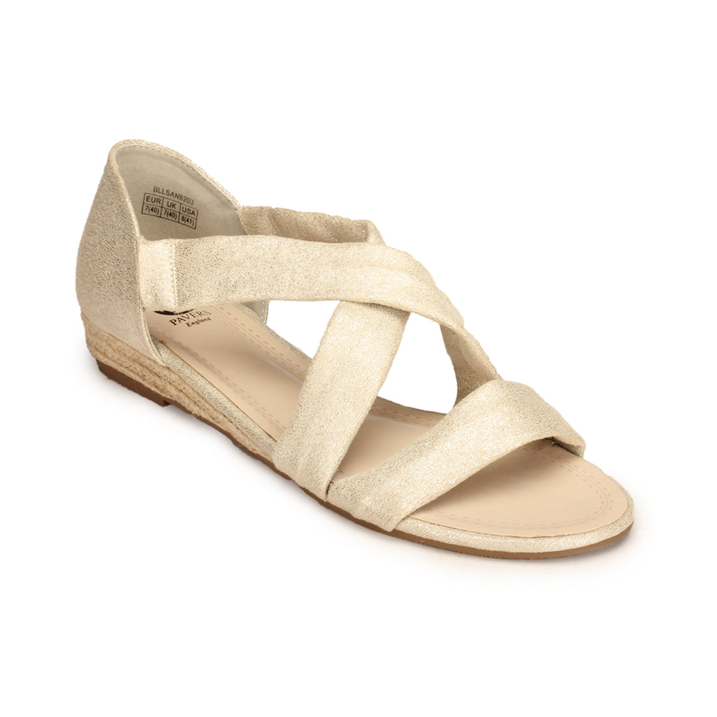 Buy Pavers Leather Sandal with Sweeping Strap & Button 133 906 - Beige  Floral Size 2 UK Online at desertcartINDIA