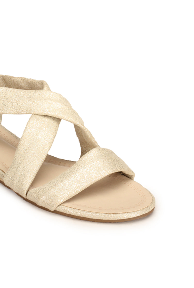 Low Heel Textile Sandals for Women