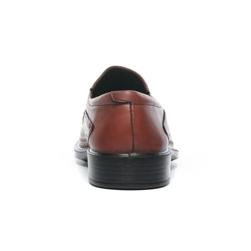 Low Heel Leather Slip-ons-Brown - Formal Loafers - Pavers England