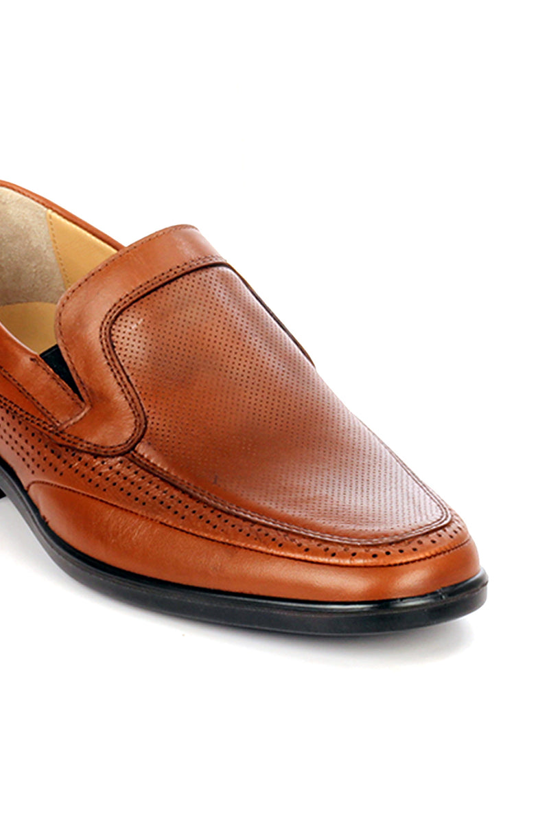 Men’s leather loafer shoes with laser cut details