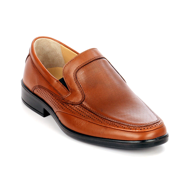 Men’s leather loafer shoes with laser cut details