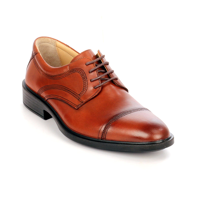 Leather lace-up shoes with low heel for men