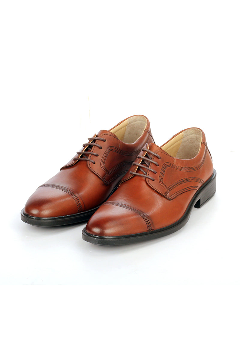 Leather lace-up shoes with low heel for men