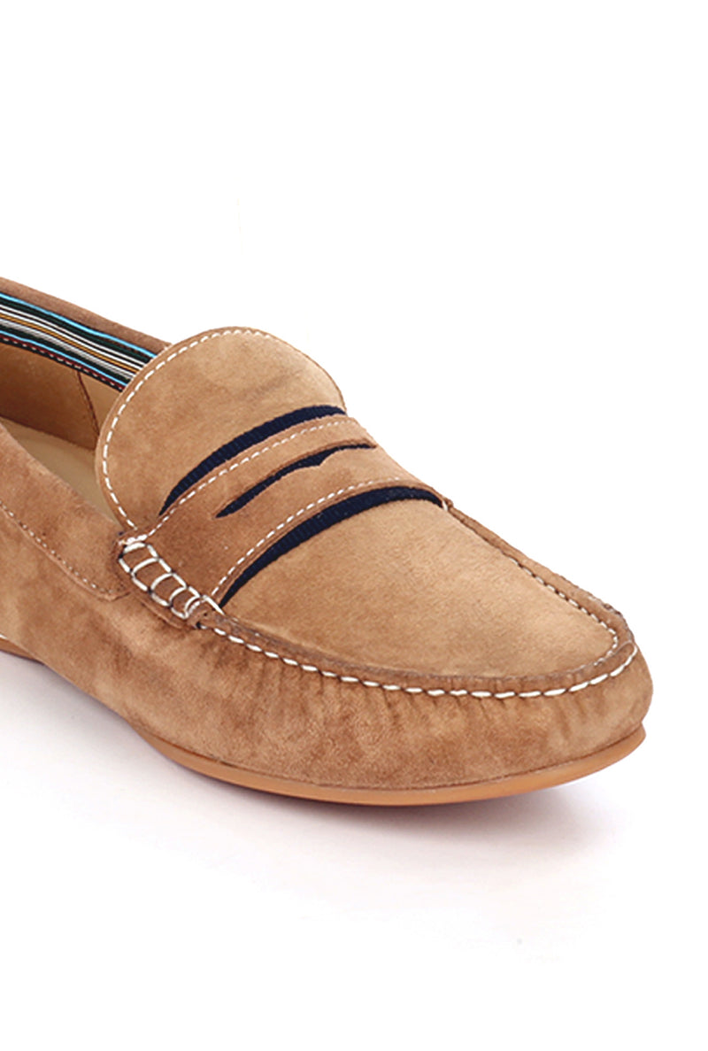 Suede Loafers For Men - Beige - Moccasins - Pavers England