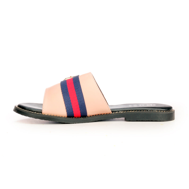 Solid Black Buckle Mules for Women - Pink - Open Mules - Pavers England