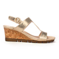 T-Strap Sandal Wedges for Women - Gold - Sandals - Pavers England