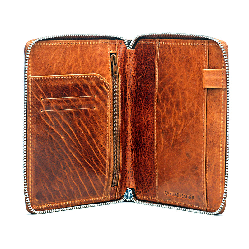 Textured Passport Wallet - Brown - Bags & Accessories - Pavers England