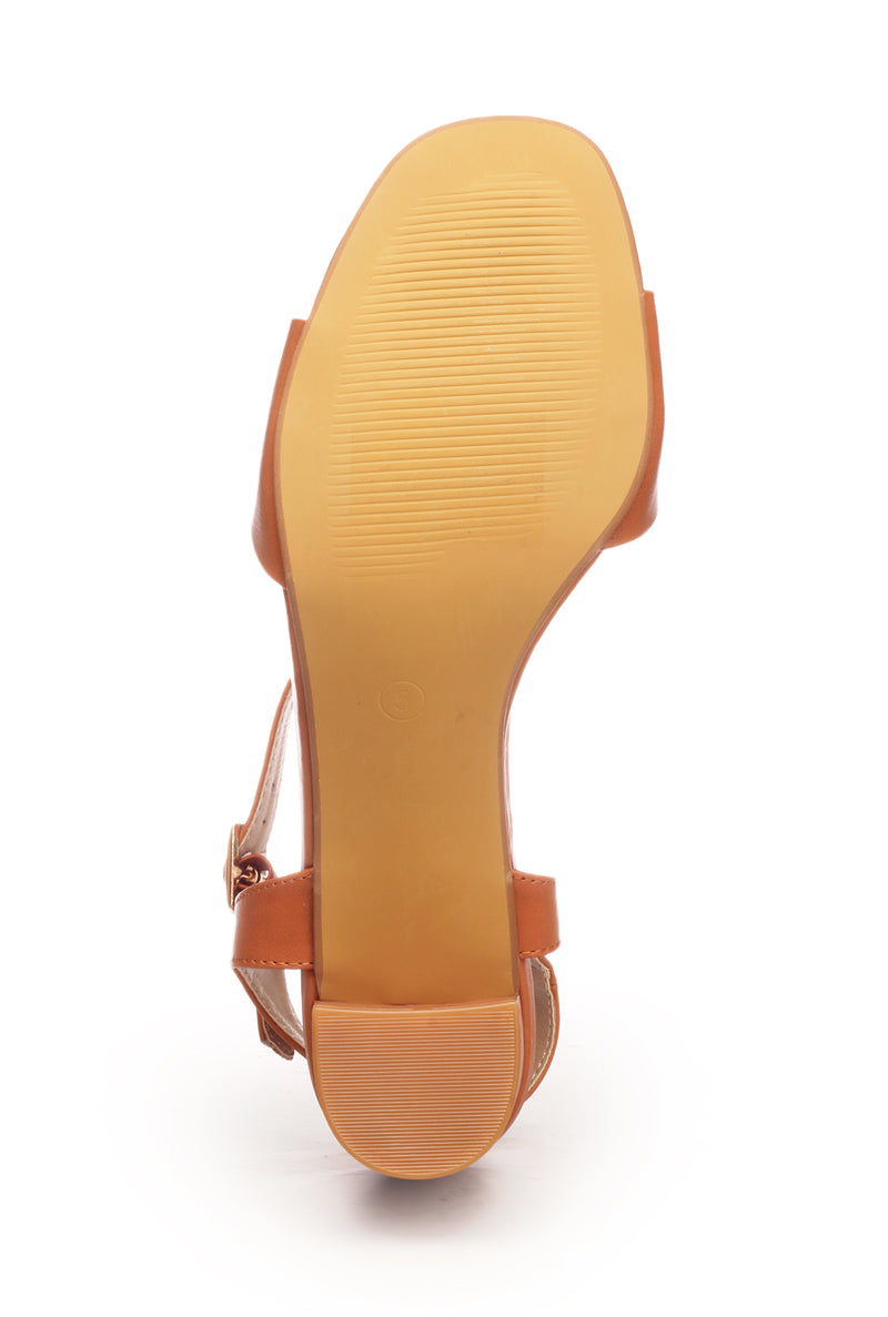 Ankle Strap Medium Heel Sandals for Women - Tan - Heels - Pavers England