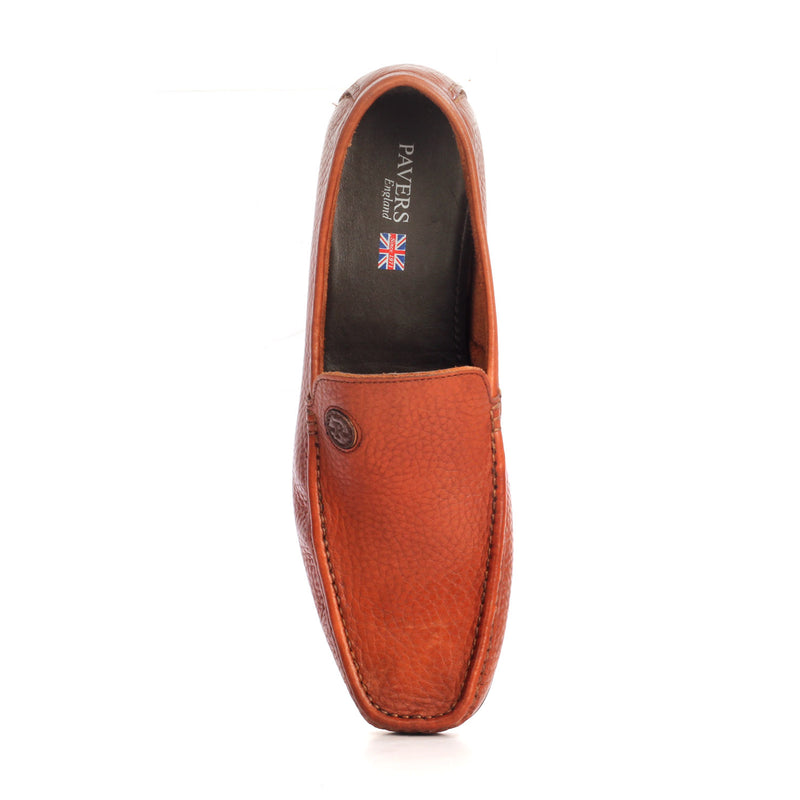 Split Toe Leather Slip-on Shoe - Tan - Formal Loafers - Pavers England