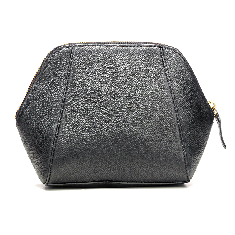 Stylish Black Leather Soft-Finish Makeup Kit for Women-Black - Pouches - Pavers England