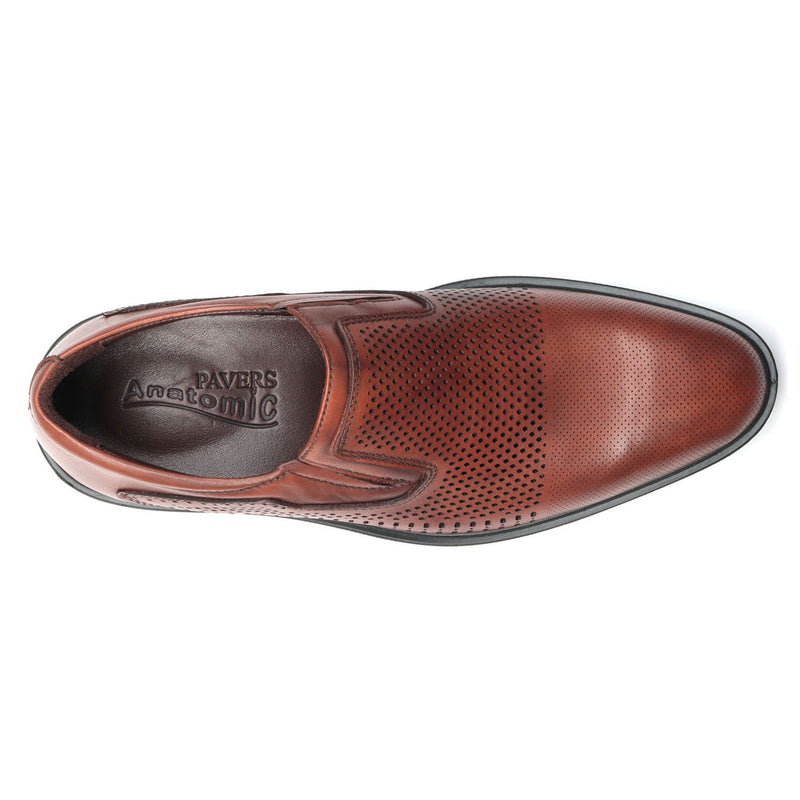 Low Heel Leather Slip-ons-Brown - Formal Loafers - Pavers England