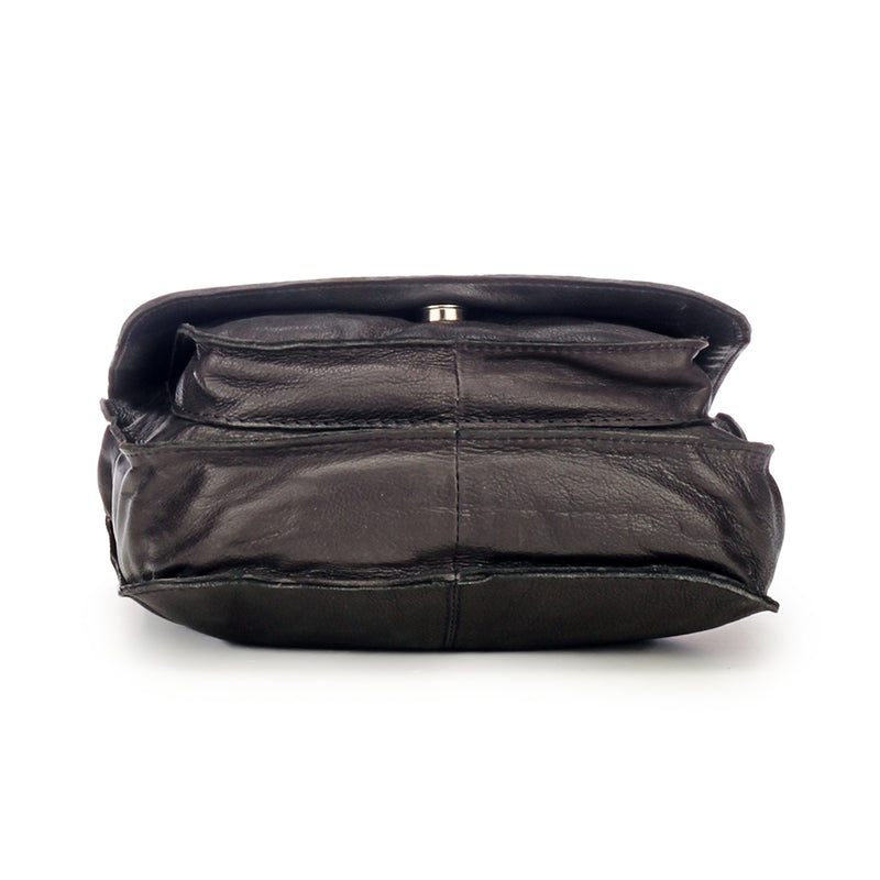 Leather Sling Bag for Women with Triple Compartments