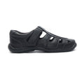 Men's Leather Sandals for Casual Wear - Black - Sandals - Pavers England