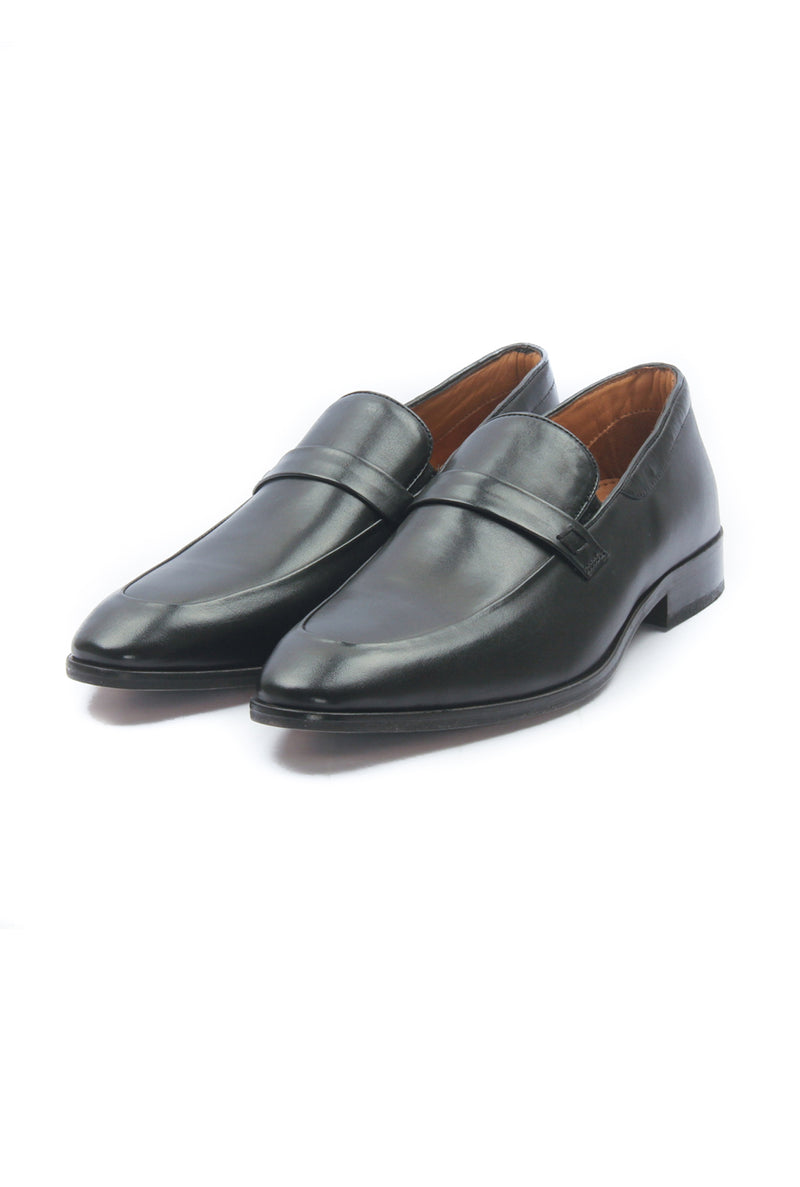 Men's Leather Mocassins - Black - Formal Loafers - Pavers England