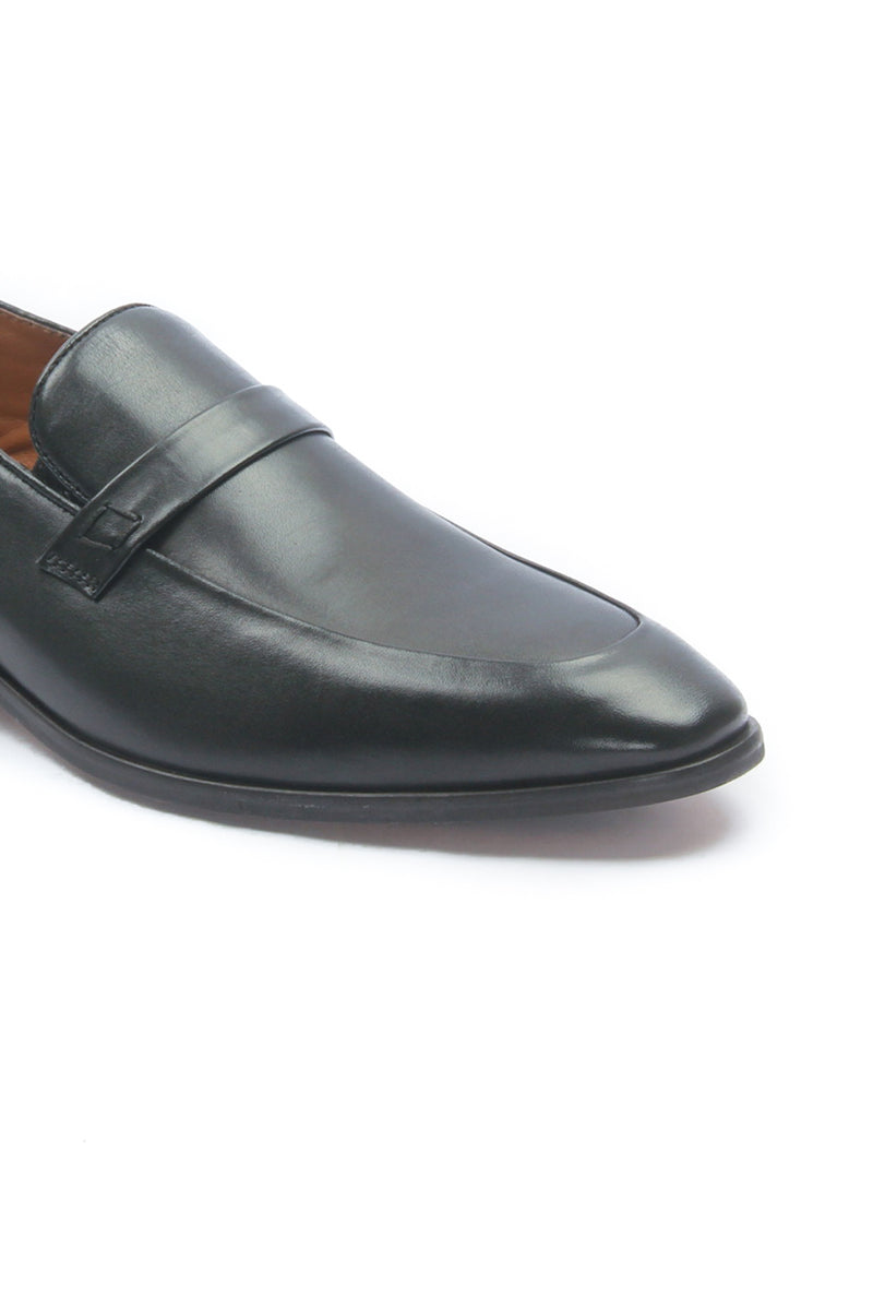 Men's Leather Mocassins - Black - Formal Loafers - Pavers England