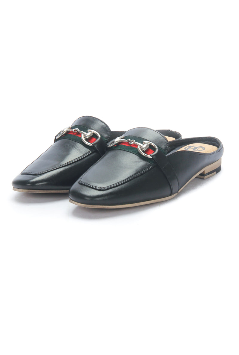 Half shoe mules for Women - Black - Closed Mules - Pavers England