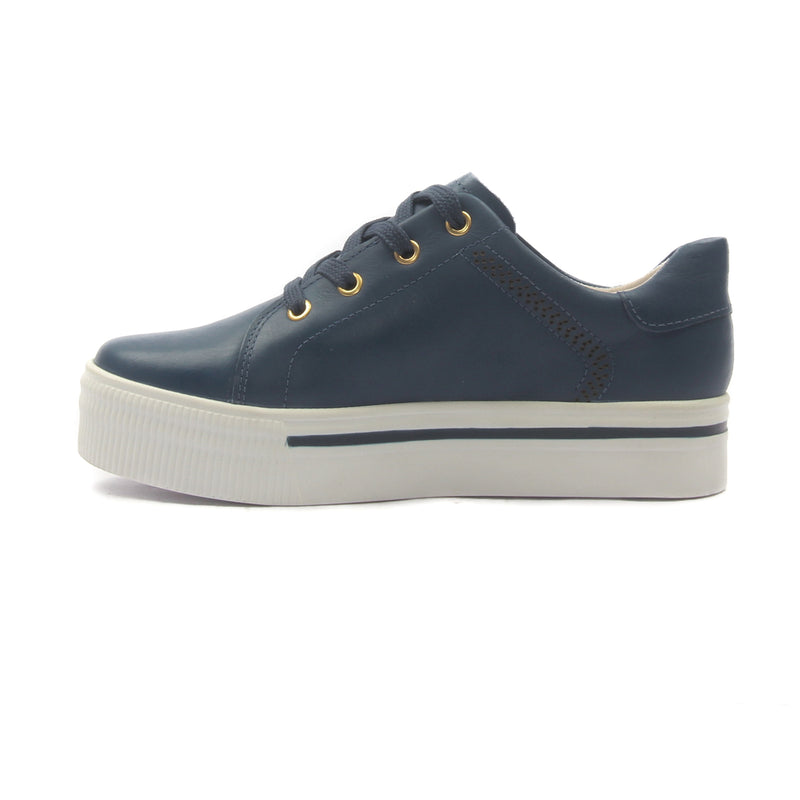 Women's Leather Sneakers - Navy - Sneakers - Pavers England