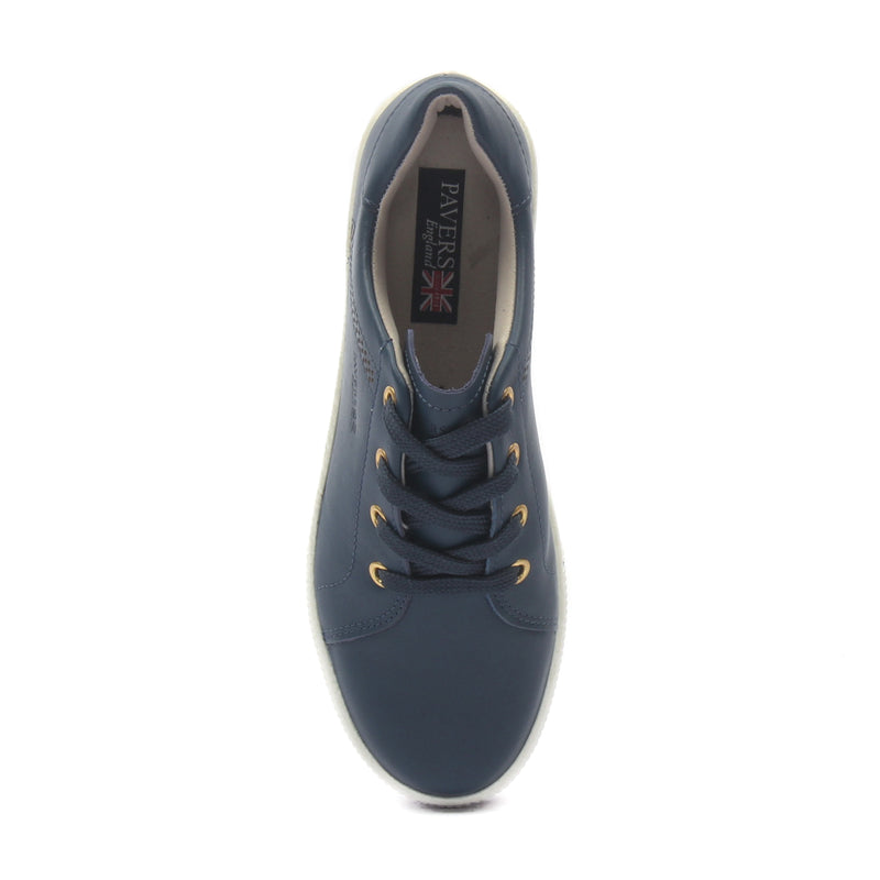 Women's Leather Sneakers - Navy - Sneakers - Pavers England