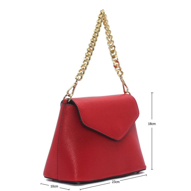 Smart solid coloured handbag for women-Red - Bags & Accessories - Pavers England