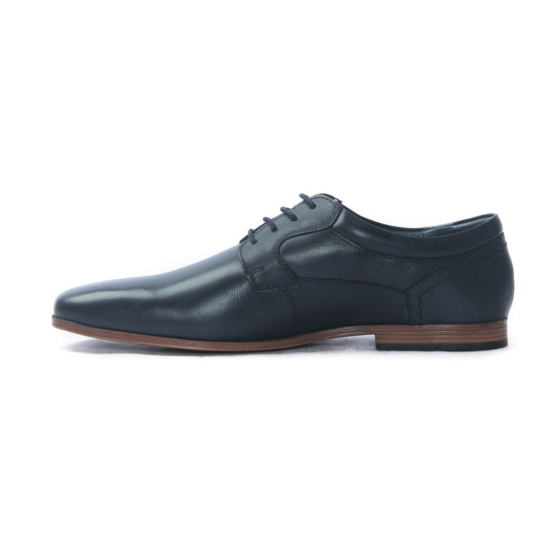 Men's Leather Lace Up Shoes - Navy - Laced Shoes - Pavers England
