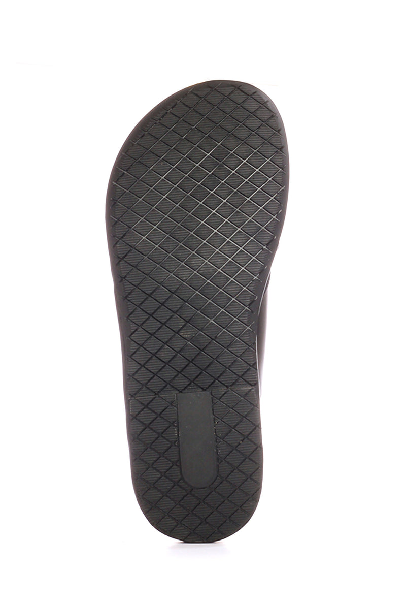 Men’s leather toe-post with low heel