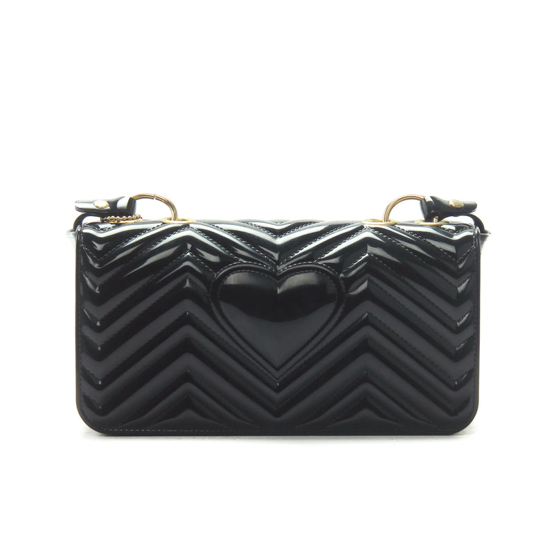 Women's Patent Finish Sling Bag-Black - Sling Bags - Pavers England