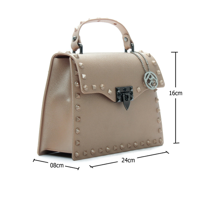 Women's Matte Finish Satchel Bag-Beige - Sling Bags - Pavers England
