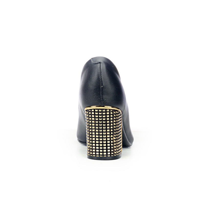 Metallic High-Heel Shoes - Black - Pavers England