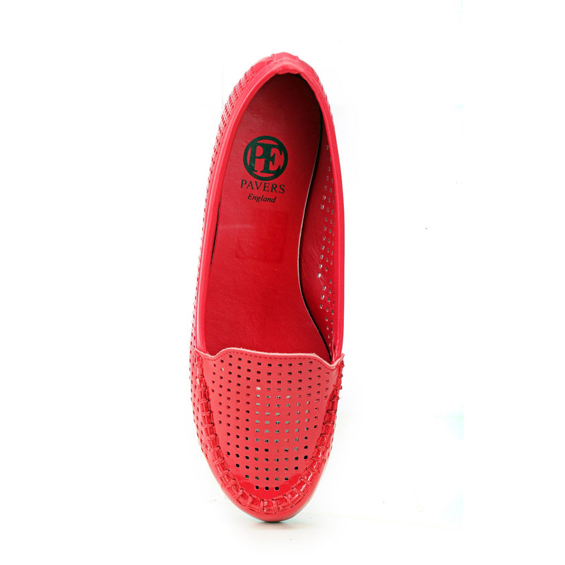 Classy Casual Loafers - Red - Full Shoes - Pavers England