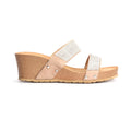 Jewel Embellished Synthetic Mule Wedges for Women - Pavers England