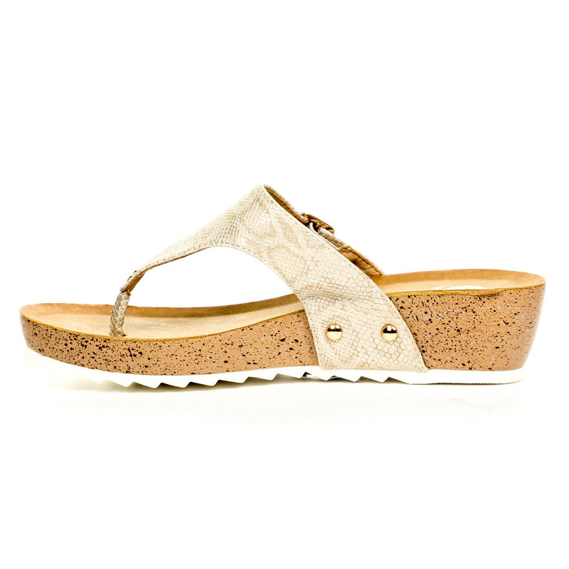Casual Buckle Wedges for Women-Beige - Toeposts - Pavers England