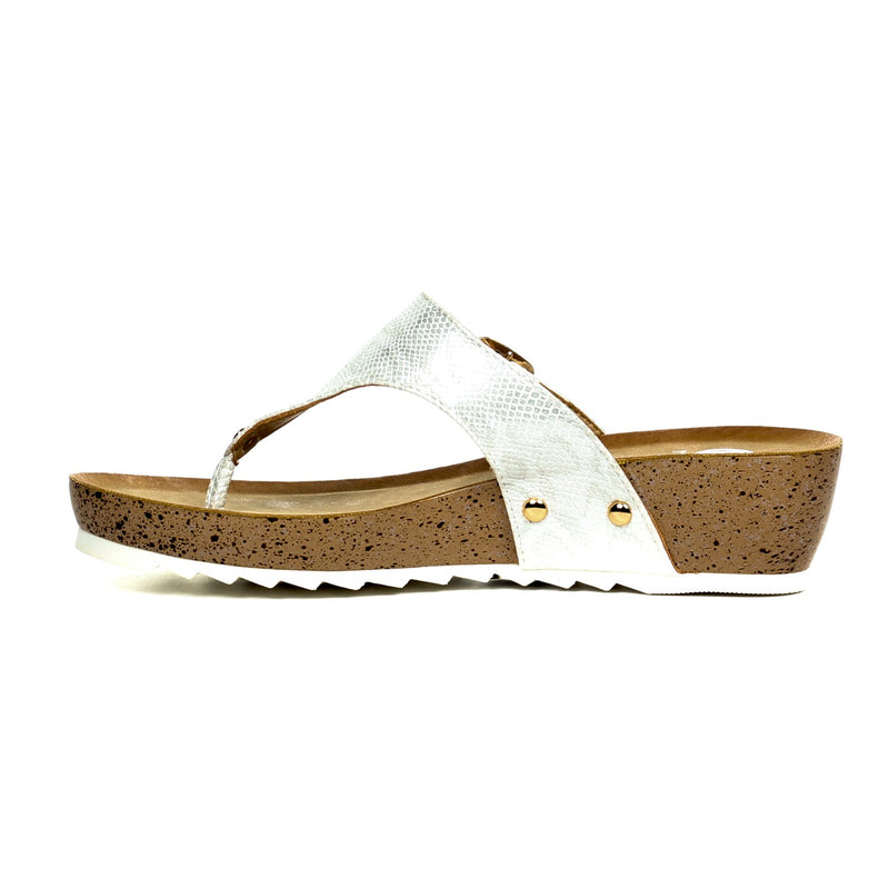 Casual Buckle Wedges for Women-White - Toeposts - Pavers England