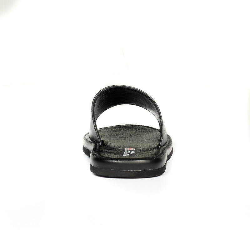 Casual Leather Mules for Men - Black - Pavers England