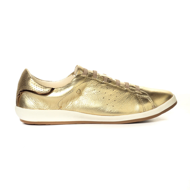 Leather Lace-Ups for Women-Gold - Pavers England