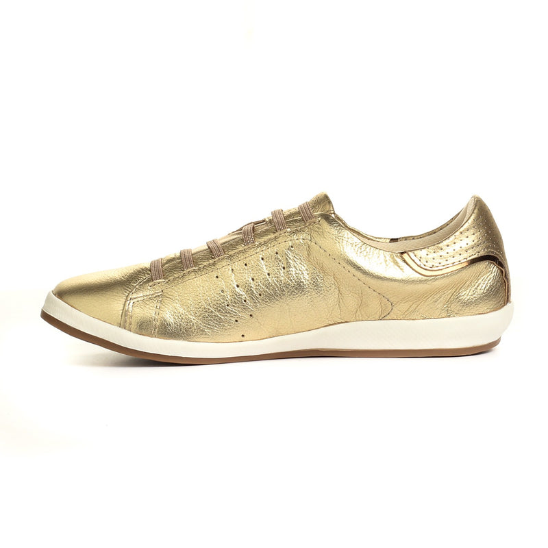 Leather Lace-Ups for Women-Gold - Pavers England