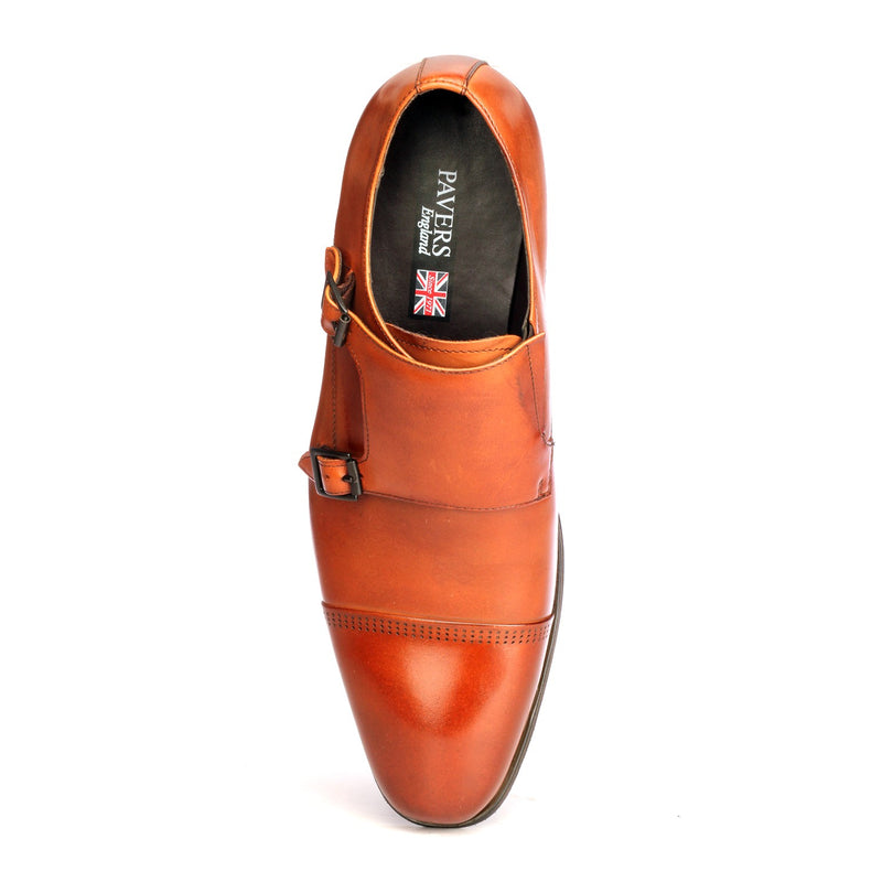 Men's Monk Shoe - Tan - Formal Loafers - Pavers England
