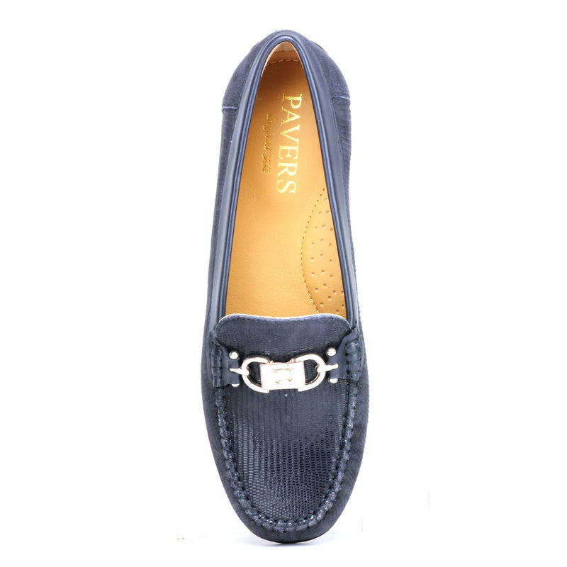 Textured Leather Loafers for Women - Pavers England