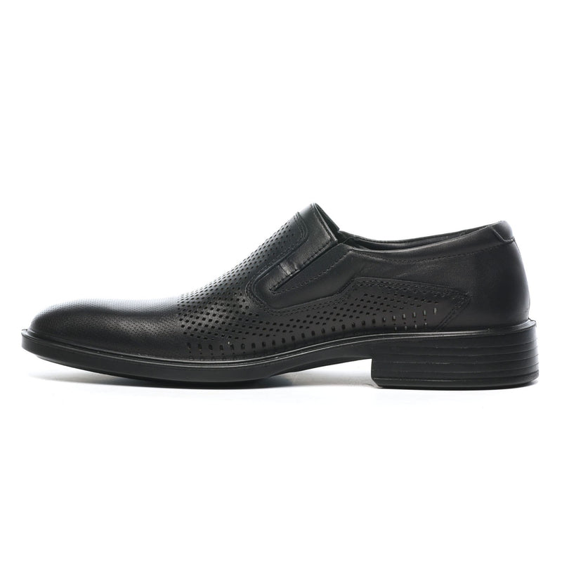 Low Heel Leather Slip-ons-Black - Formal Loafers - Pavers England